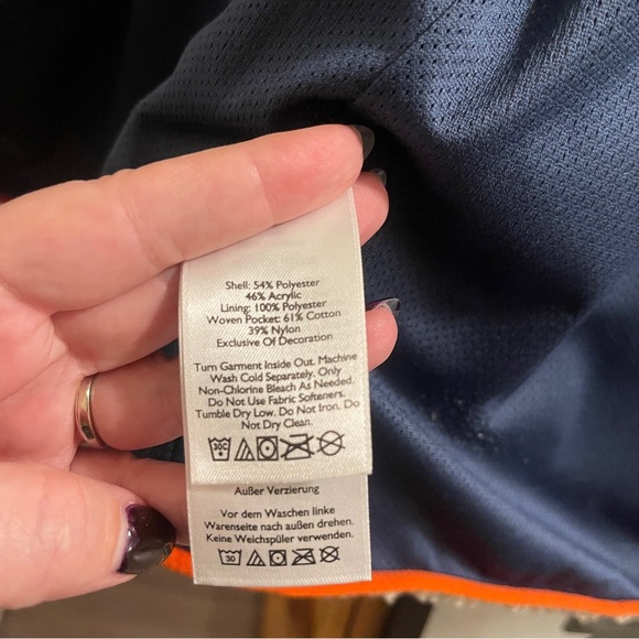 Eddie Bauer Rangefinder Sherpa Fleece Full Zip Up Coat Tan/ Navy size Medium - Picture 13 of 13